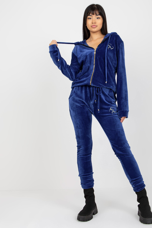 Kobaltový dámský velurový set s...