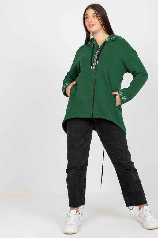 Tmavě zelená mikina s kapucí plus...