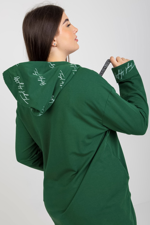 Tmavě zelená mikina s kapucí plus...