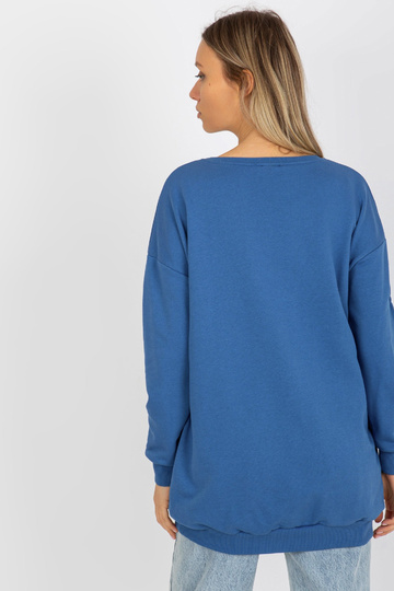 Tmavě modrá dlouhá mikina s...