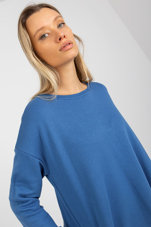 Tmavě modrá dlouhá mikina s kapsami