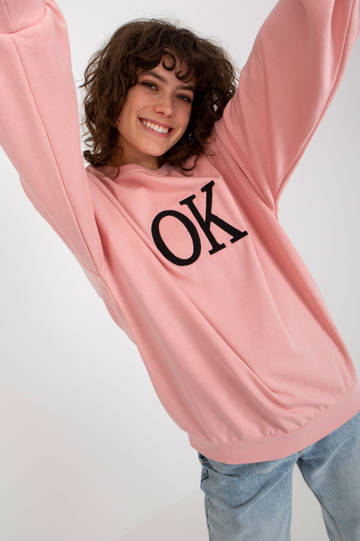 Světle růžová volná mikina bez kapuce... Světle růžová volná mikina bez kapuce...