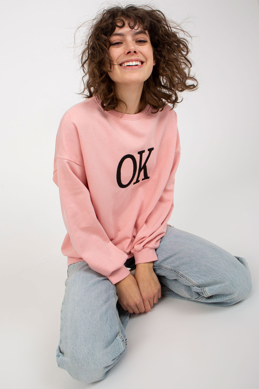 Světle růžová volná mikina bez kapuce... Světle růžová volná mikina bez kapuce...