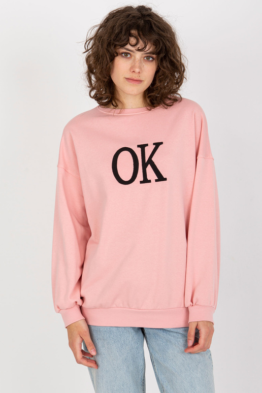 Světle růžová volná mikina bez kapuce... Světle růžová volná mikina bez kapuce...