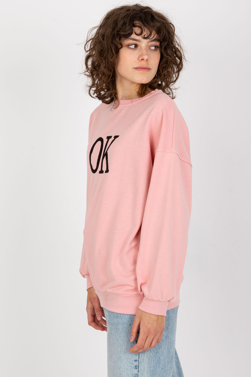 Světle růžová volná mikina bez kapuce... Světle růžová volná mikina bez kapuce...