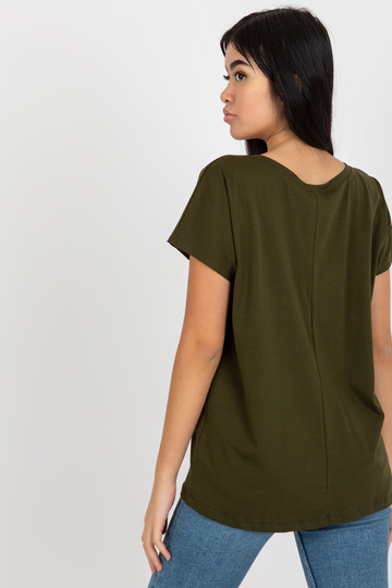 Khaki Plain Basic tričko s...