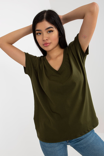 Khaki Plain Basic tričko s... 2