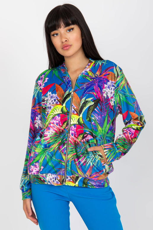 Modrofialová bomber mikina s potiskem...