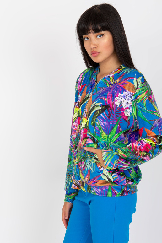 Modrofialová bomber mikina s potiskem...