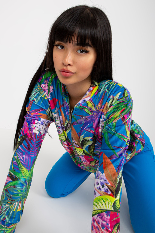 Modrofialová bomber mikina s potiskem...