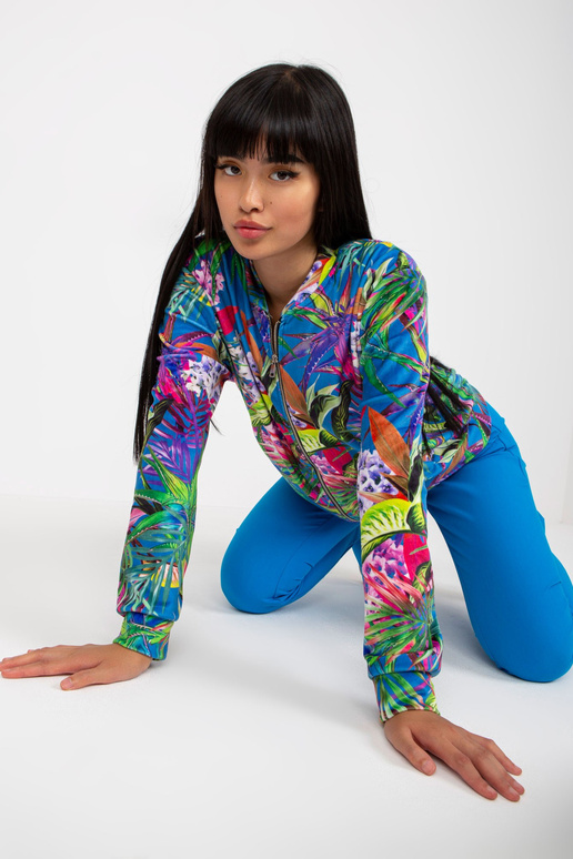 Modrofialová bomber mikina s potiskem...