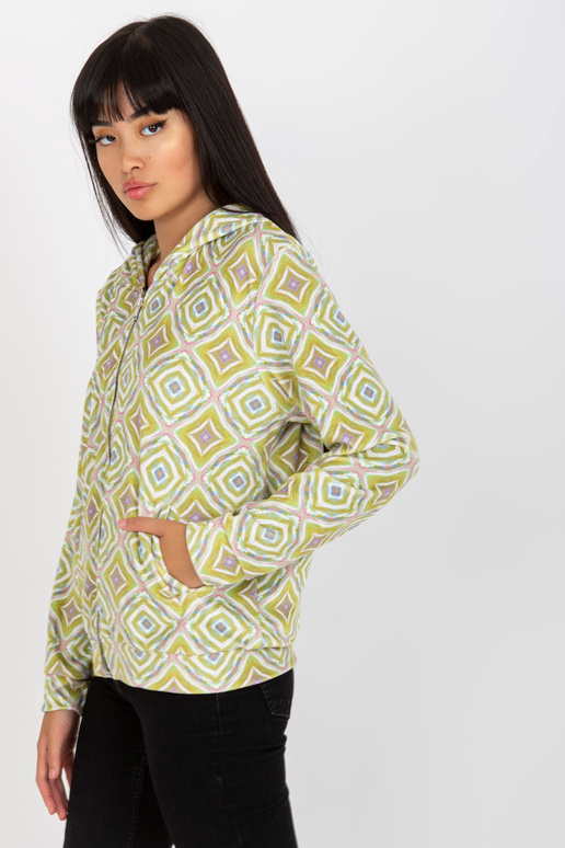 Světle zelená velurová mikina s...