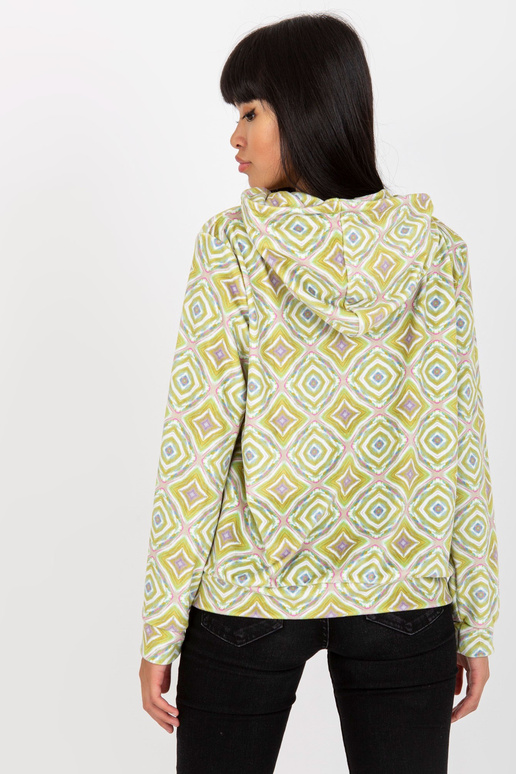 Světle zelená velurová mikina s...