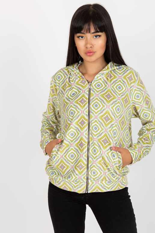 Světle zelená velurová mikina s...