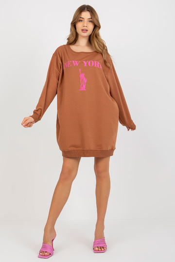 Bluza VI-BL-3212.15X L.HNĚDÁ/RŮŽOVÁ