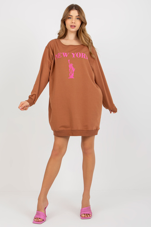 Bluza VI-BL-3212.15X L.HNĚDÁ/RŮŽOVÁ