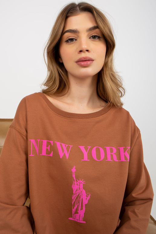 Bluza VI-BL-3212.15X L.HNĚDÁ/RŮŽOVÁ