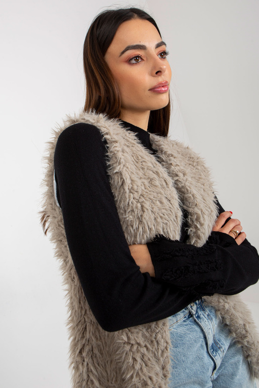 Hallie světle šedá kožešinová vesta Hallie světle šedá kožešinová vesta