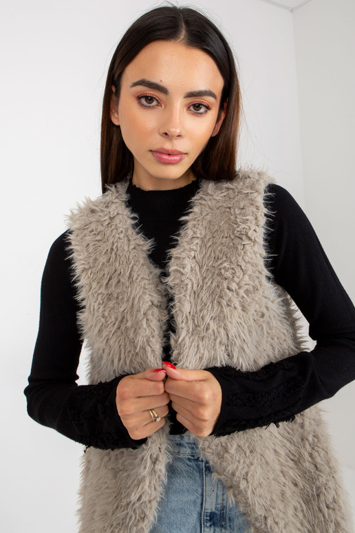 Hallie světle šedá kožešinová vesta Hallie světle šedá kožešinová vesta