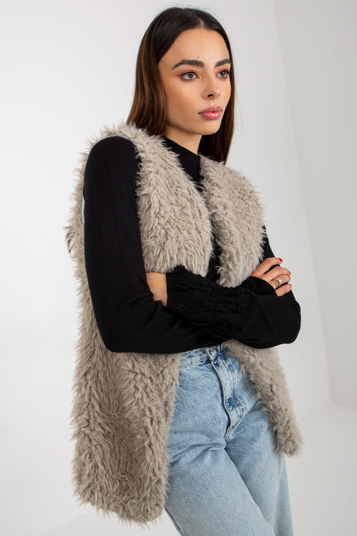 Hallie světle šedá kožešinová vesta Hallie světle šedá kožešinová vesta