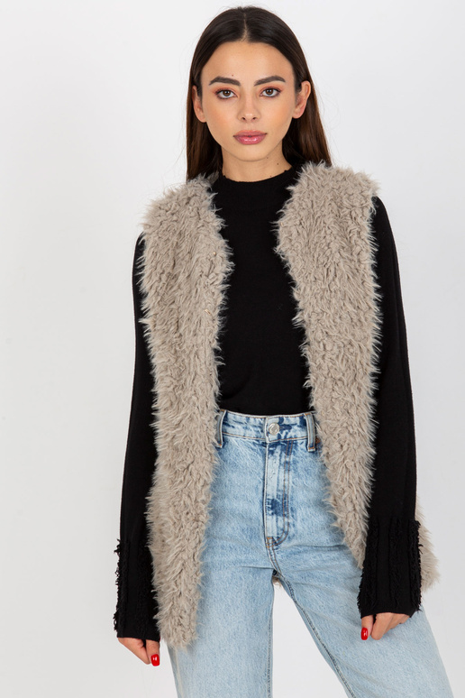 Hallie světle šedá kožešinová vesta Hallie světle šedá kožešinová vesta