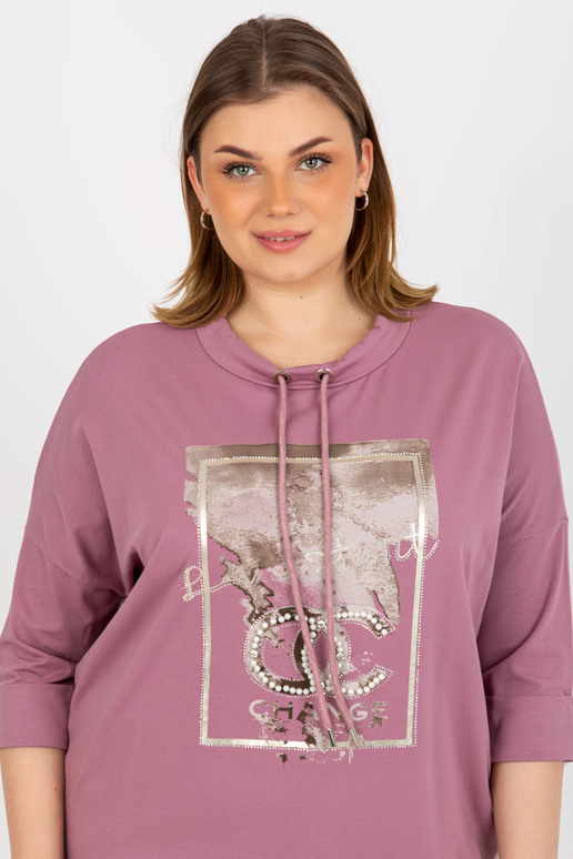 Špinavá růžová halenka plus size s...