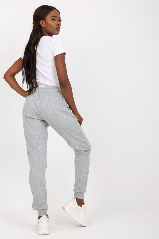 Šedé melanžové basic dámské tepláky