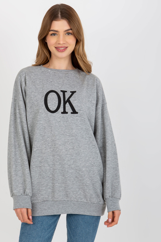 Šedá oversize mikina volného střihu s...