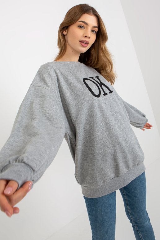 Šedá oversize mikina volného střihu s...