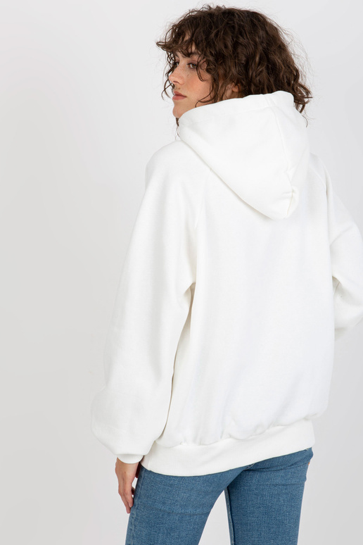 Ecru mikina oversize s klokaním potiskem