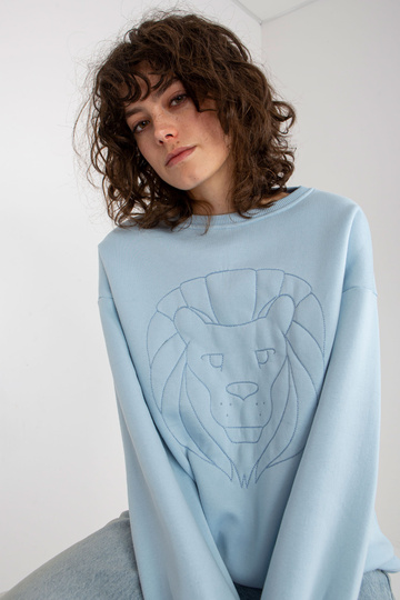 Světle modrá mikina bez...