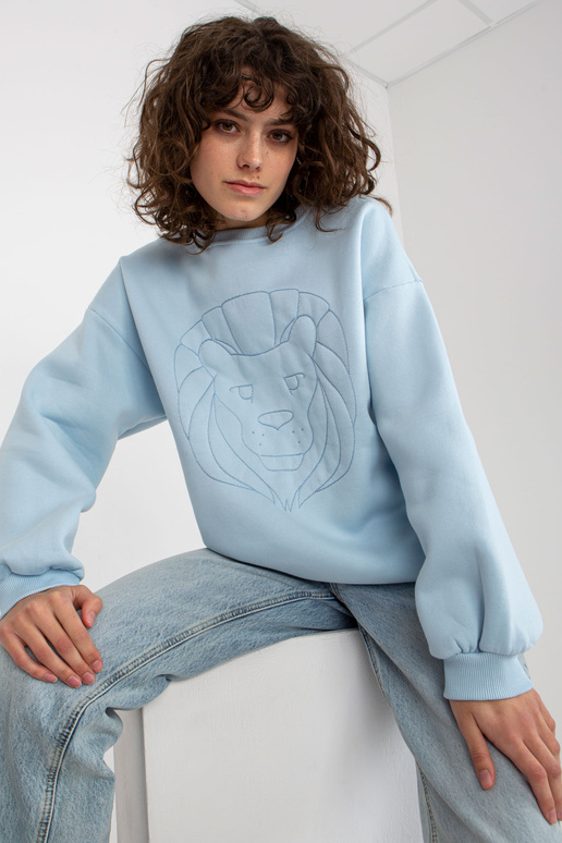 Světle modrá mikina bez kapuce s...