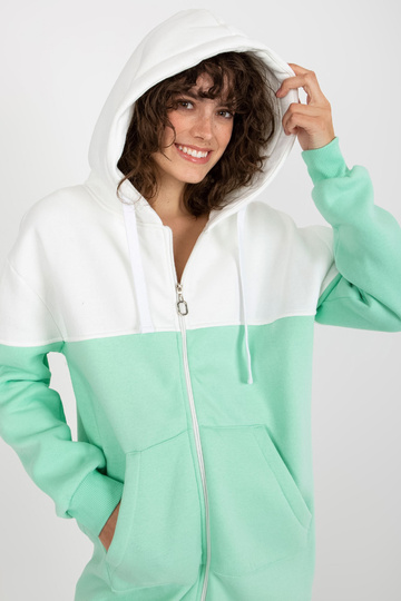 Ecru-mint mikina basic se...