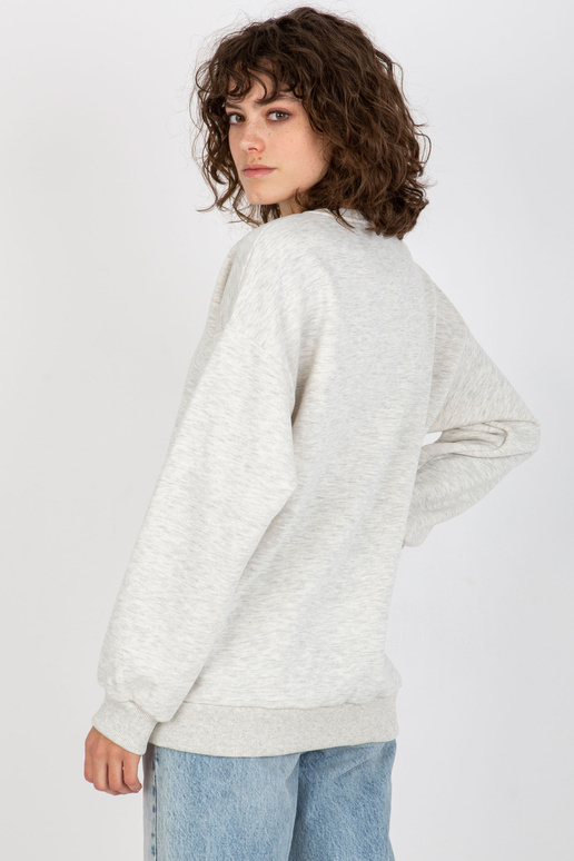 Světle šedá oversize mikina bez kapuce