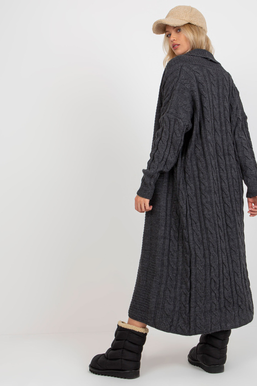 Tmavě šedá třídílná pletená souprava...