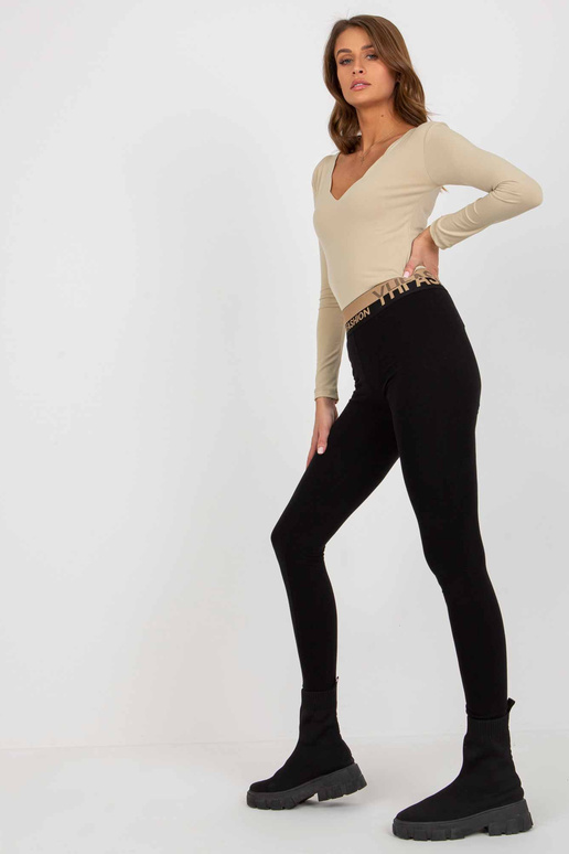 Černé dámské ležérní bavlněné legíny