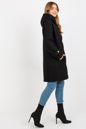 Dámský černý plyšový kabát... 2