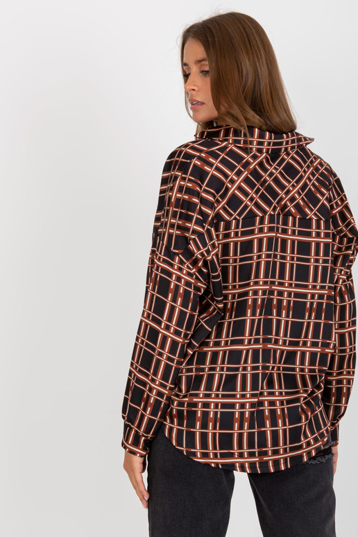 Černá kostkovaná košile s dlouhým...