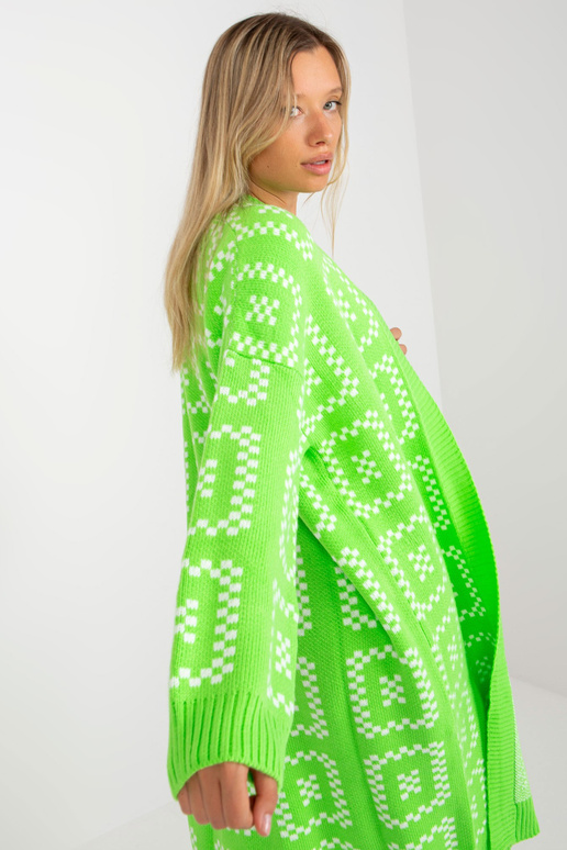 Fluo zelený dlouhý oversized cardigan...