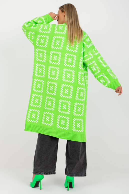 Fluo zelený dlouhý oversized cardigan...