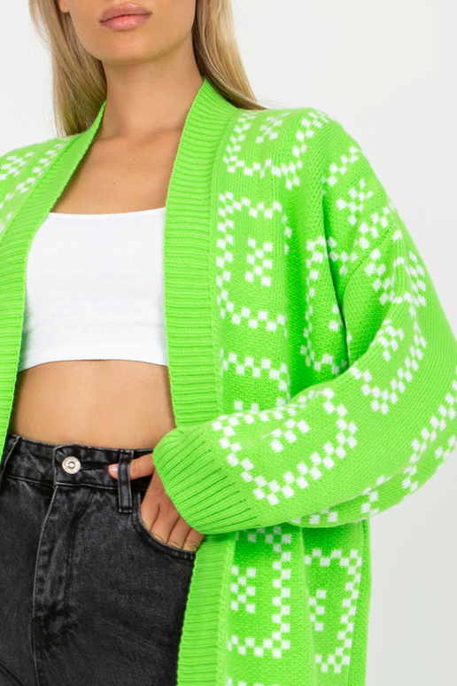 Fluo zelený dlouhý oversized cardigan...
