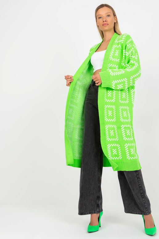 Fluo zelený dlouhý oversized cardigan...
