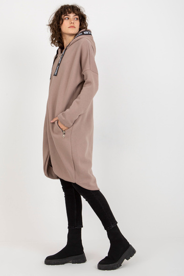 Tmavě béžová dlouhá mikina...