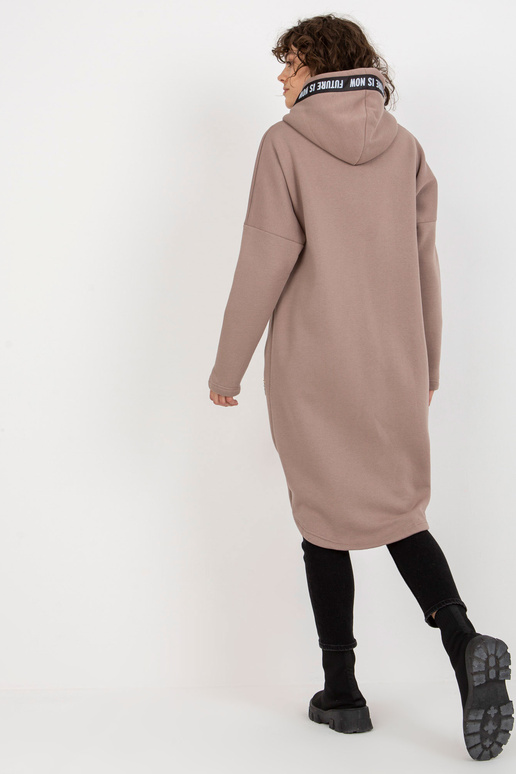 Tmavě béžová dlouhá mikina oversize...