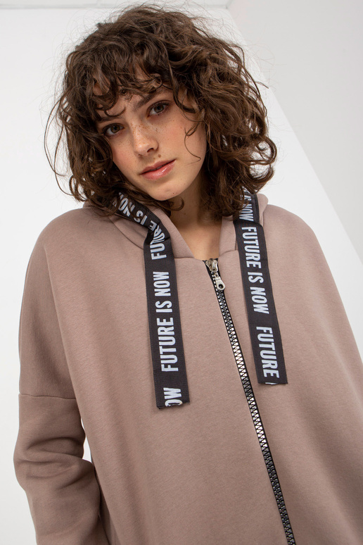 Tmavě béžová dlouhá mikina oversize...