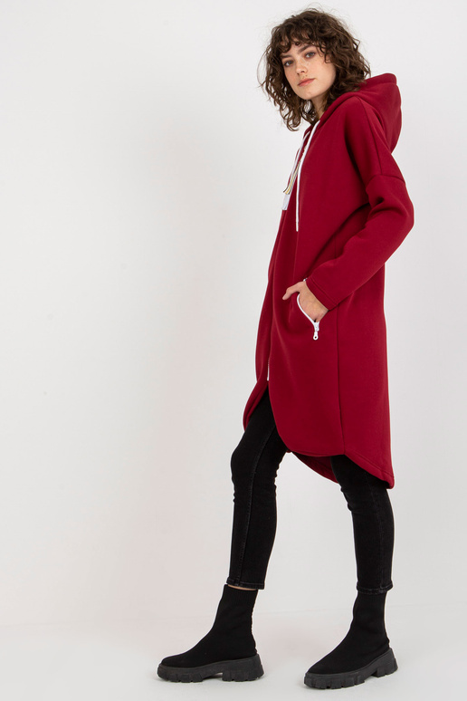 Vínová dlouhá mikina se základním... Vínová dlouhá mikina se základním...