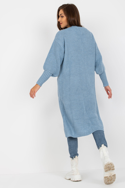 Světle modrý dlouhý kardigan s...