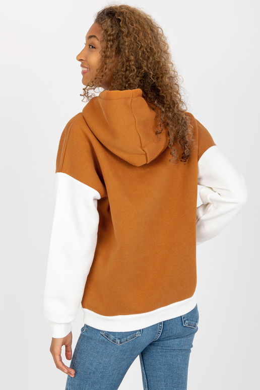 světle hnědá a ecru mikina basic s... světle hnědá a ecru mikina basic s...