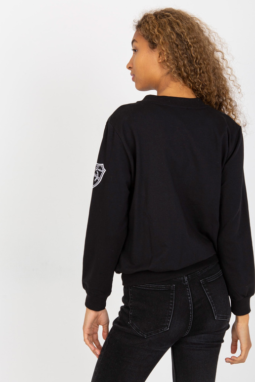 Černá prošívaná bomber mikina s RUE... Černá prošívaná bomber mikina s RUE...