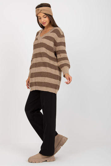 Hnědo-béžový dlouhý...